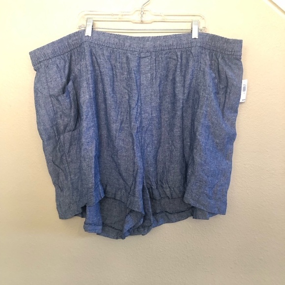 Old Navy High Waisted Linen-Blend Shorts 3.5" inseam Chambray Blue PLUS Size 4X - Picture 1 of 13